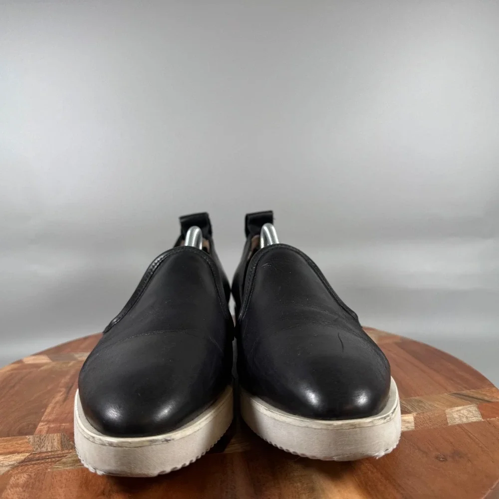 Everlane Black Leather Street Shoe Slip On Platform Sneakers‎ Womens Size 10